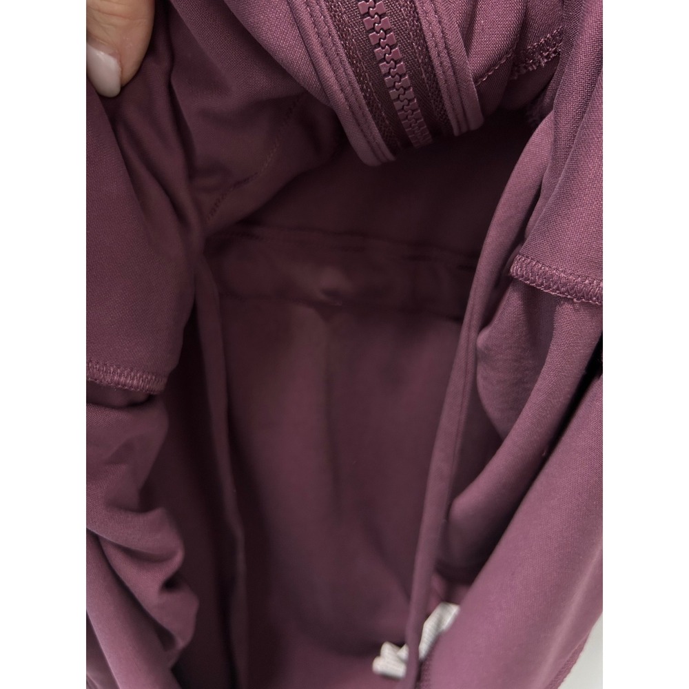 Fabletics Plum Purple Cinched Waist Full Zip Hooded Jacket Thumbholes Size XS - Picture 9 of 12